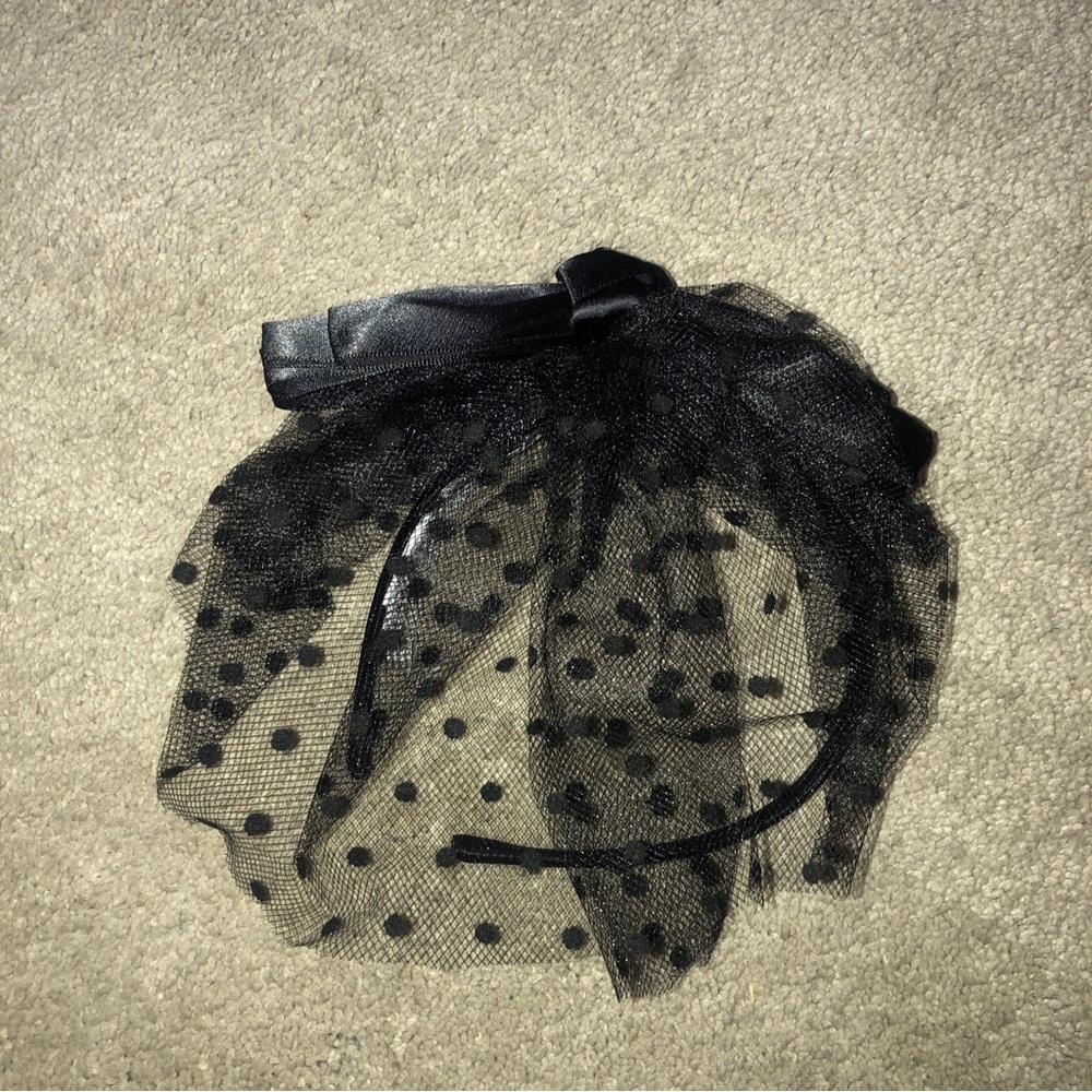 Aldo Halloween costume‎ headband veil hair accessory black Whimsigoth